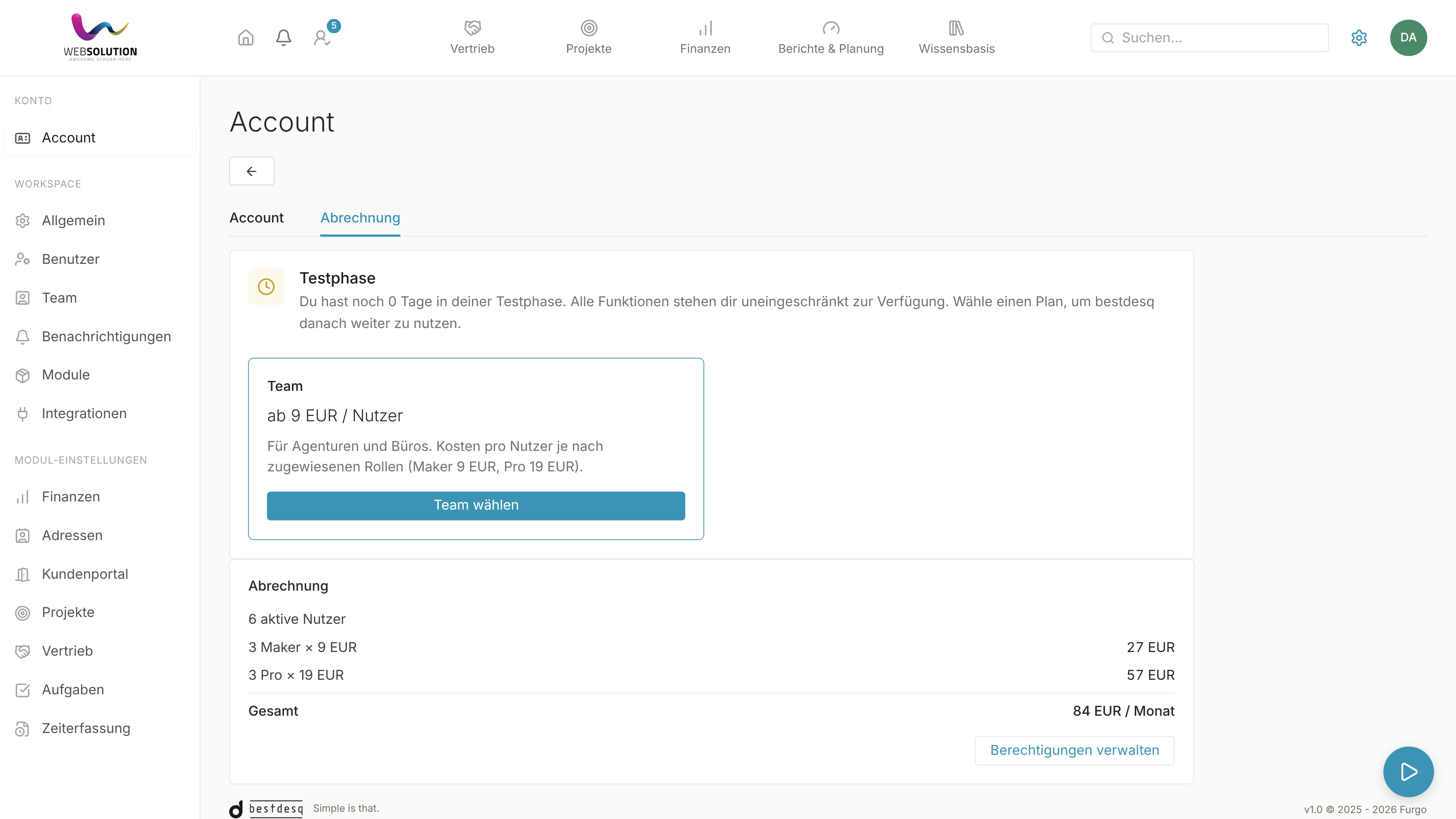 Account-Plan & Abonnement